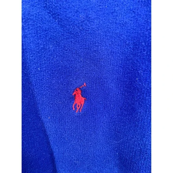 Polo Ralph Lauren Royal Blue Hoodie Sweatshirt with Red Pony Logo Size S - Picture 2 of 11